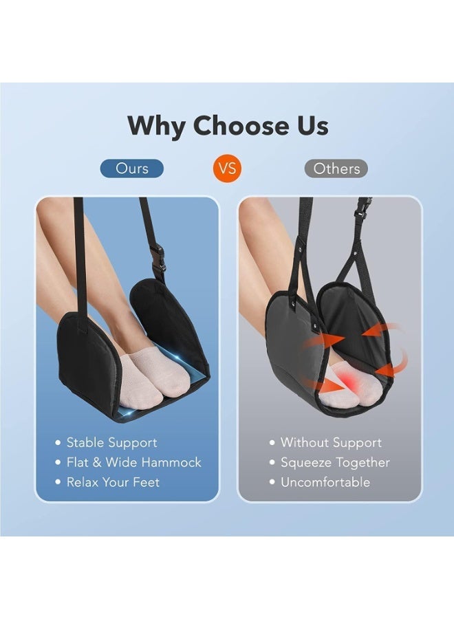 ChicAbode طائرة مساعدة القدم السفر القدم الراحة للطائرة، المحمولة الذاكرة رغوة الطائرة القدم هامش للطائرة السفر القدم الراحة، مكتب مساعدة القدم الراحة للطائرة السفر الرحلة الأساسية (الأسود) - Image 3